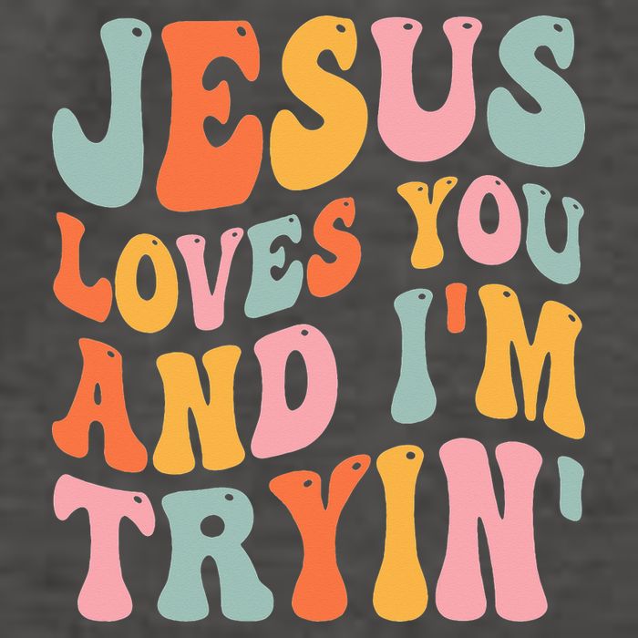 Jesus Loves You And I'm Tryin Funny Christian Vector Backpack
