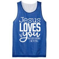 Jesus Loves You And Lord Knows I’m Trying Cool Gift Mesh Reversible Basketball Jersey Tank