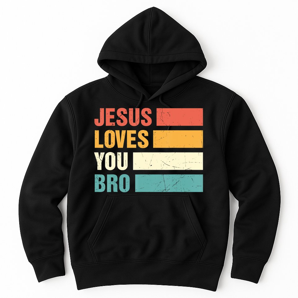 Jesus Loves You Bro Retro Vintage Style Women Hoodie
