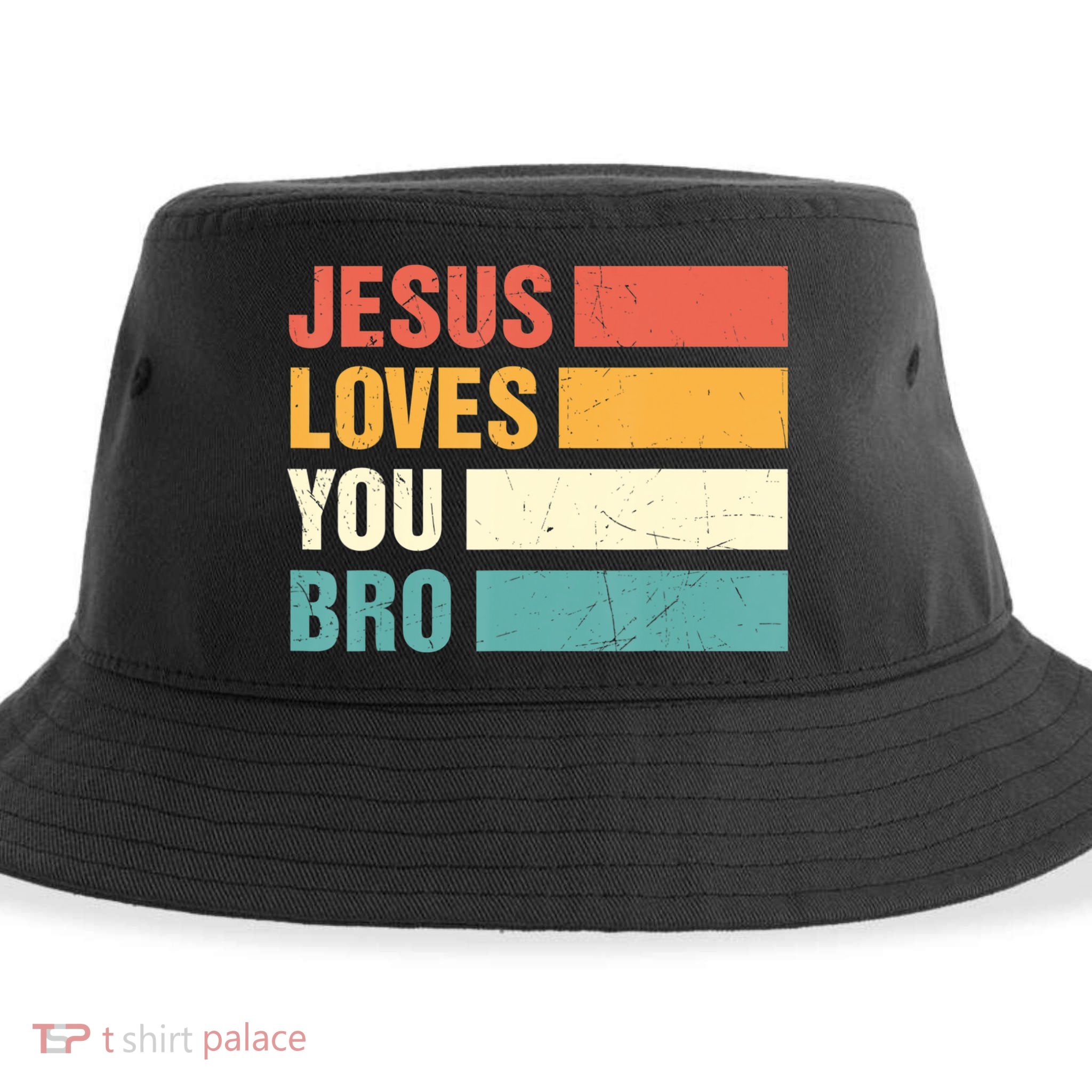 Jesus Loves You Bro Retro Vintage Style Women Sustainable Bucket Hat