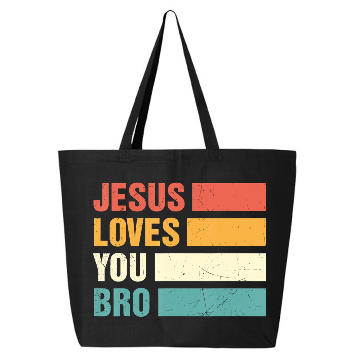 Jesus Loves You Bro Retro Vintage Style Women 25L Jumbo Tote