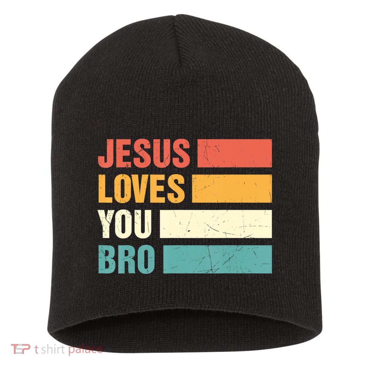 Jesus Loves You Bro Retro Vintage Style Women Short Acrylic Beanie