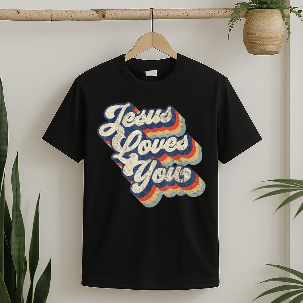 Jesus Loves You Retro Vintage Style T-Shirt
