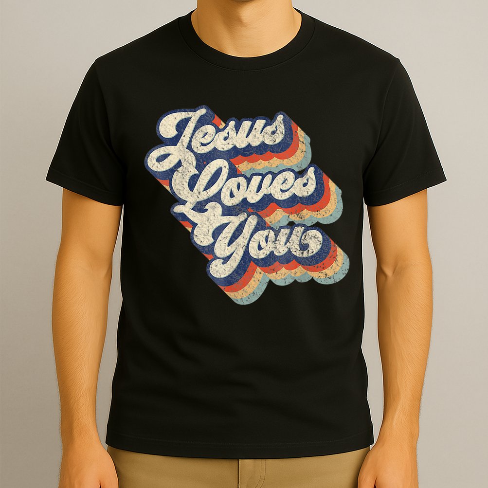 Jesus Loves You Retro Vintage Style T-Shirt