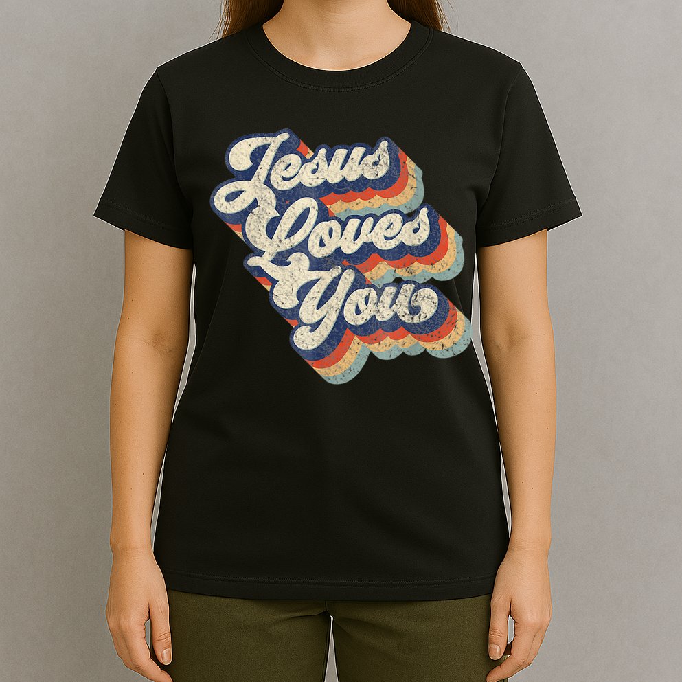 Jesus Loves You Retro Vintage Style T-Shirt