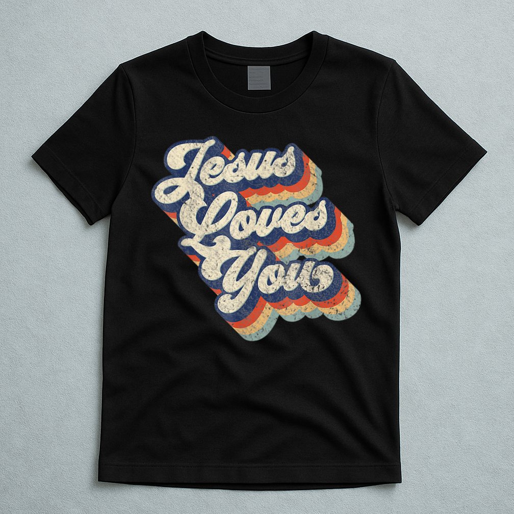 Jesus Loves You Retro Vintage Style T-Shirt