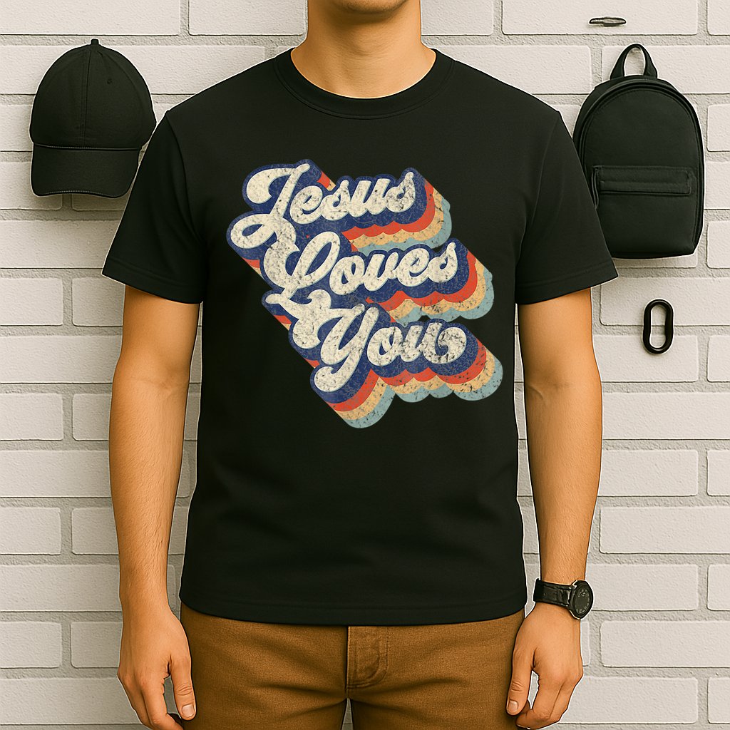 Jesus Loves You Retro Vintage Style T-Shirt