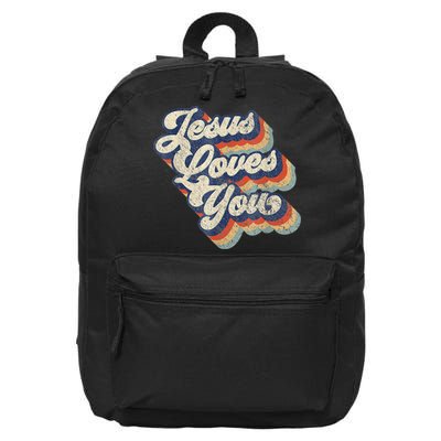 Jesus Loves You Retro Vintage Style 16 in Basic Backpack