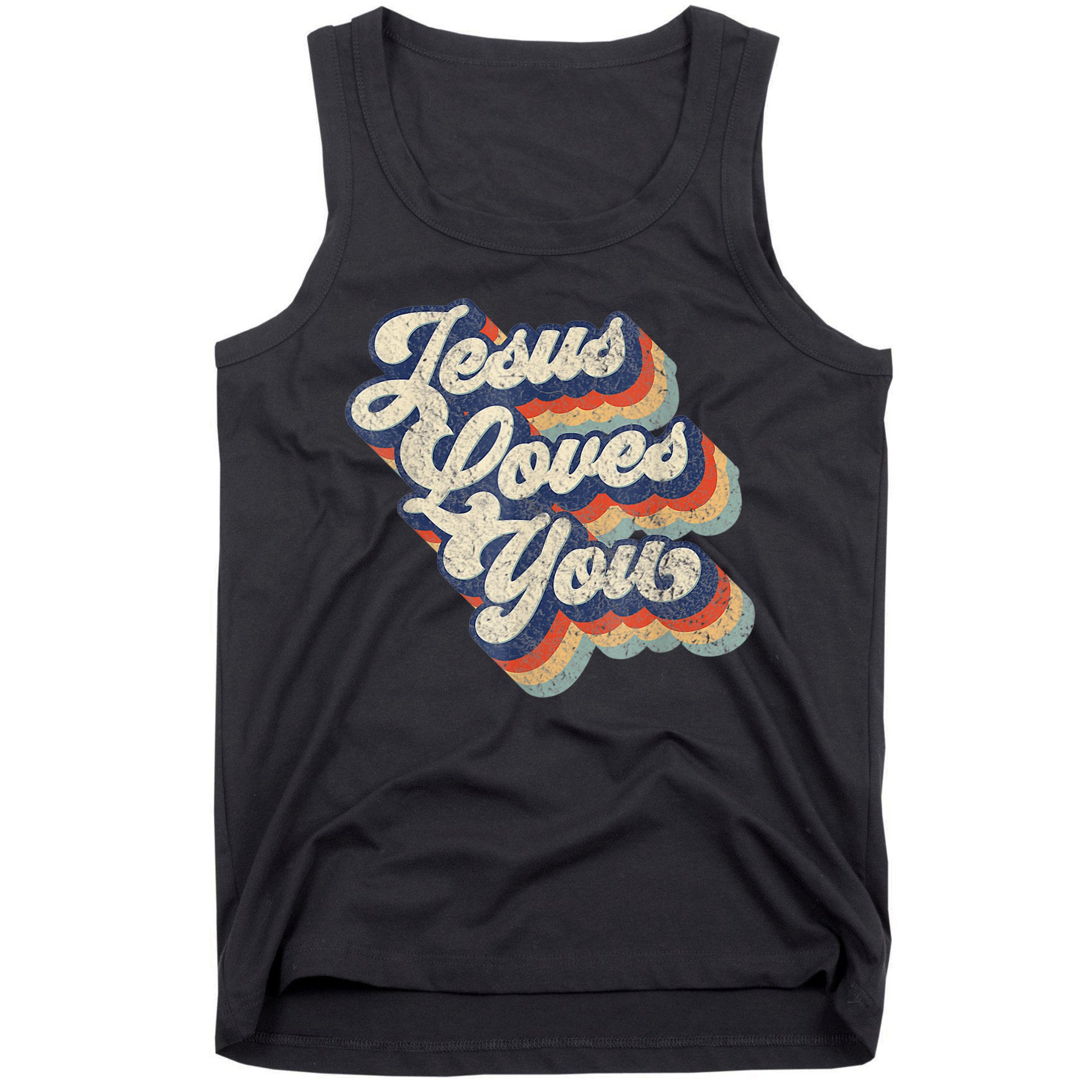 Jesus Loves You Retro Vintage Style Tank Top