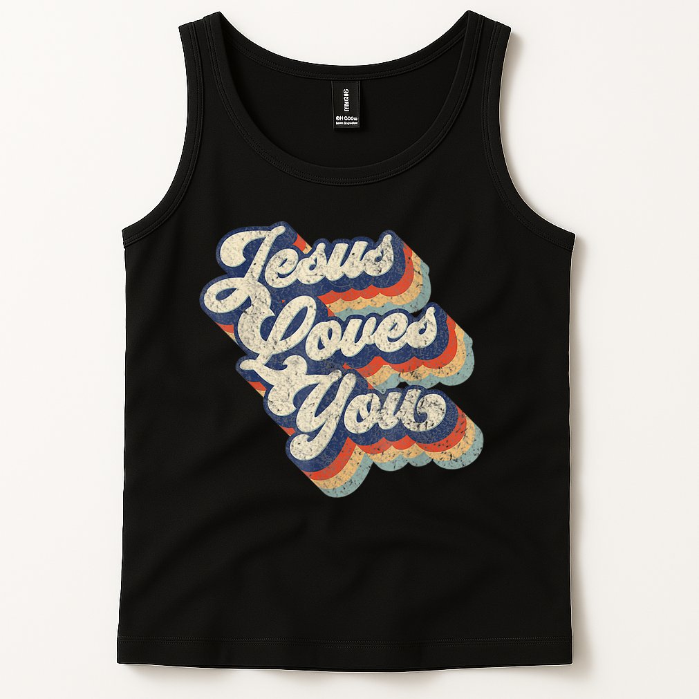 Jesus Loves You Retro Vintage Style Tank Top