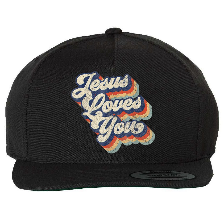 Jesus Loves You Retro Vintage Style Wool Snapback Cap
