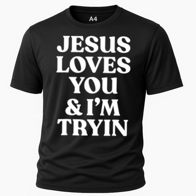 Jesus Loves You ' I'm Trying Funny Christian Saying Performance Shirt