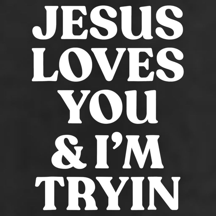 Jesus Loves You ' I'm Trying Funny Christian Saying Golf Towel