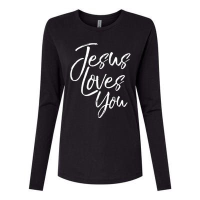 Jesus Loves You Gift Cute Christian Evangelism Gift Womens Cotton Relaxed Long Sleeve T-Shirt