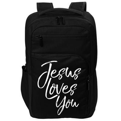 Jesus Loves You Gift Cute Christian Evangelism Gift Impact Tech Backpack
