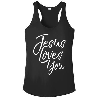 Jesus Loves You Gift Cute Christian Evangelism Gift Ladies PosiCharge Competitor Racerback Tank