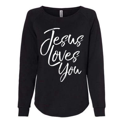 Jesus Loves You Gift Cute Christian Evangelism Gift Womens California Wash Sweatshirt