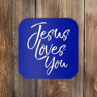 Jesus Loves You Gift Cute Christian Evangelism Gift Coaster