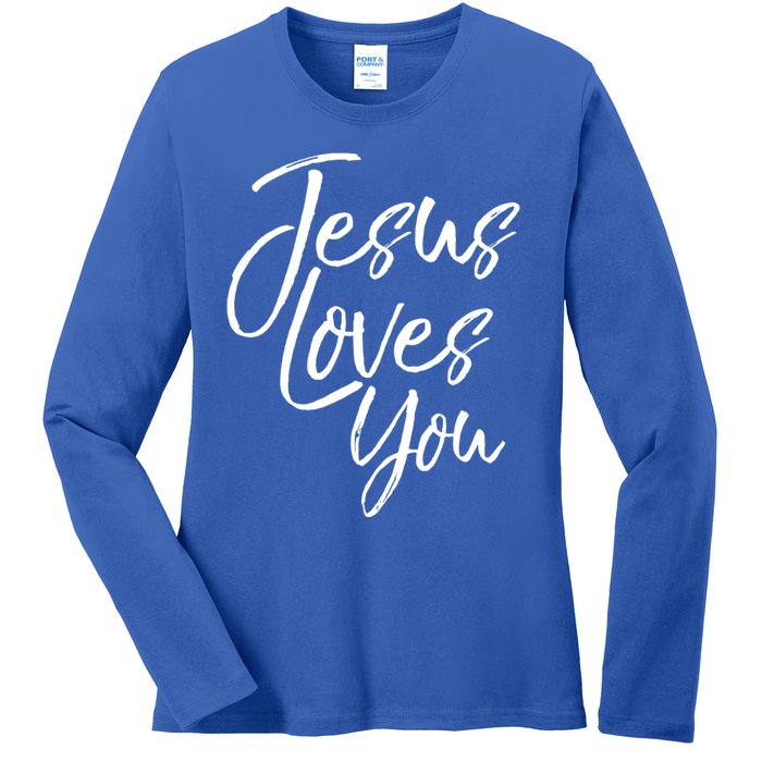 Jesus Loves You Gift Cute Christian Evangelism Gift Ladies Long Sleeve Shirt