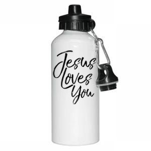 Jesus Loves You Gift Cute Christian Evangelism Gift Aluminum Water Bottle