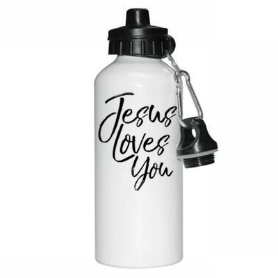 Jesus Loves You Gift Cute Christian Evangelism Gift Aluminum Water Bottle 