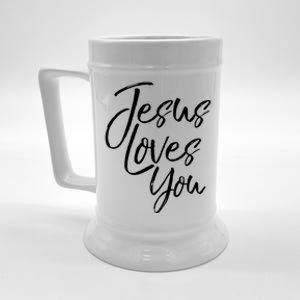 Jesus Loves You Gift Cute Christian Evangelism Gift Beer Stein