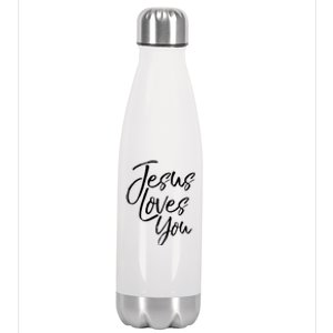 Jesus Loves You Gift Cute Christian Evangelism Gift Stainless Steel Insulated Water Bottle