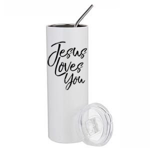 Jesus Loves You Gift Cute Christian Evangelism Gift Stainless Steel Tumbler