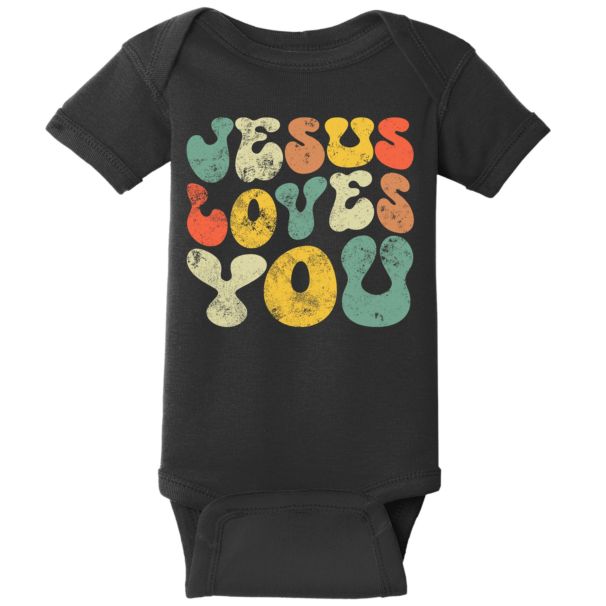 Jesus Loves You Retro Vintage Style Gift Baby Bodysuit