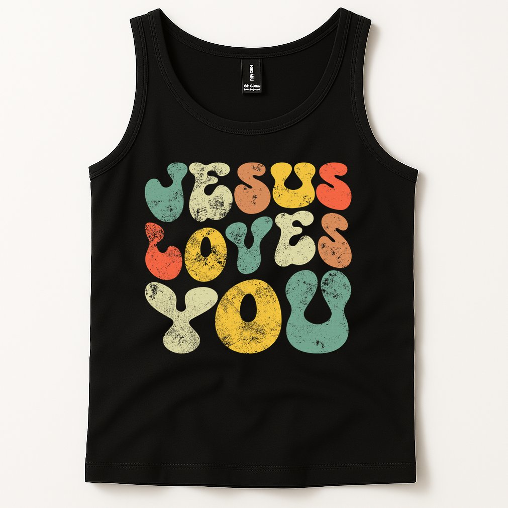 Jesus Loves You Retro Vintage Style Gift Tank Top
