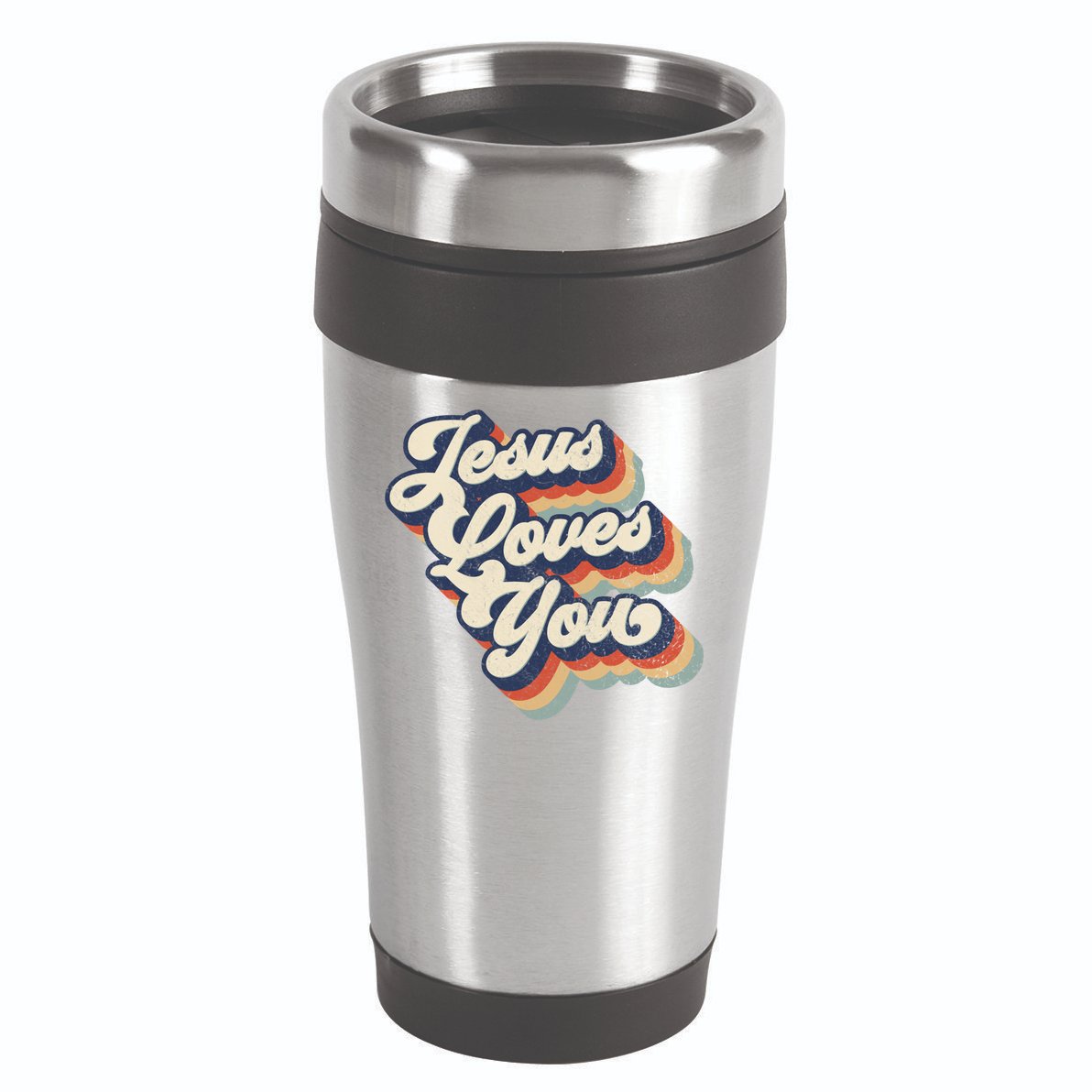 Jesus Loves You Retro Vintage Style Graphic Design Gift 16oz Travel Tumbler