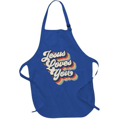 Jesus Loves You Retro Vintage Style Graphic Design Gift Apron