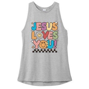 Jesus Loves You Come To Christ Our Lord Christian Catholic Ladies PosiCharge Tri-Blend Wicking Tank