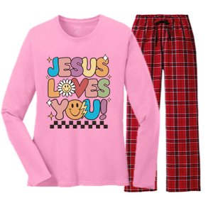 Jesus Loves You Come To Christ Our Lord Christian Catholic Women's Long Sleeve Flannel Pajama Set 