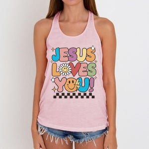 Jesus Loves You Come To Christ Our Lord Christian Catholic Women's Knotted Racerback Tank