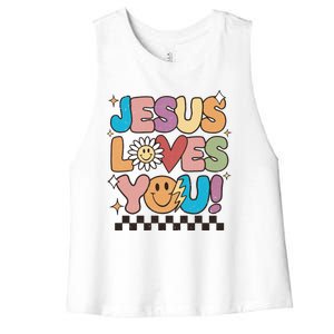 Jesus Loves You Come To Christ Our Lord Christian Catholic Women's Racerback Cropped Tank