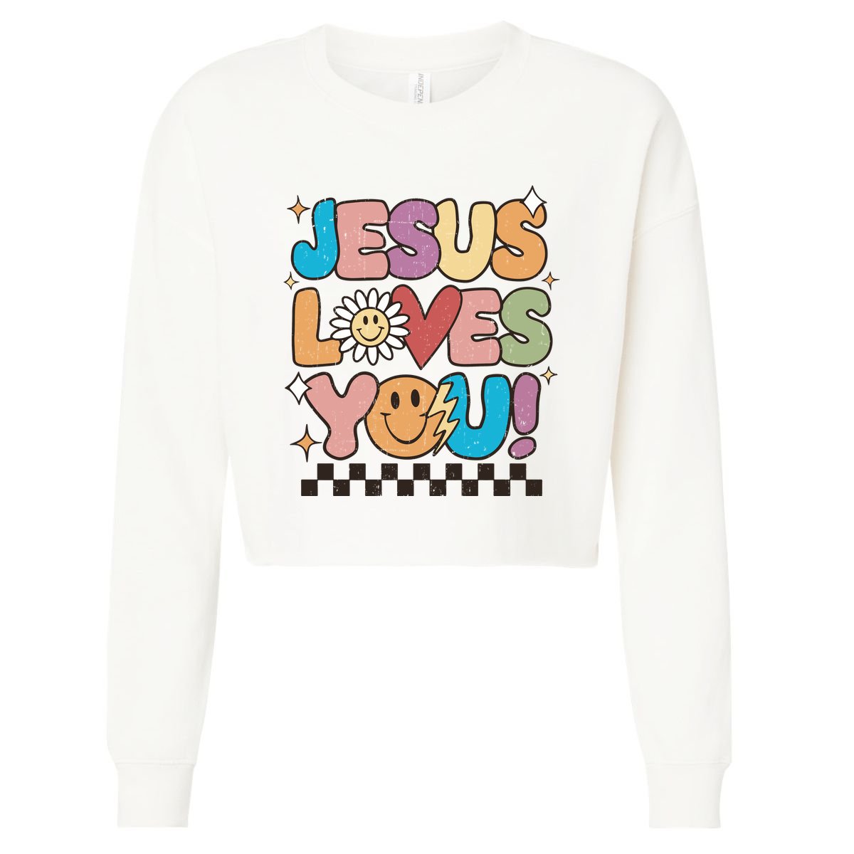 Jesus Loves You Come To Christ Our Lord Christian Catholic Cropped Pullover Crew
