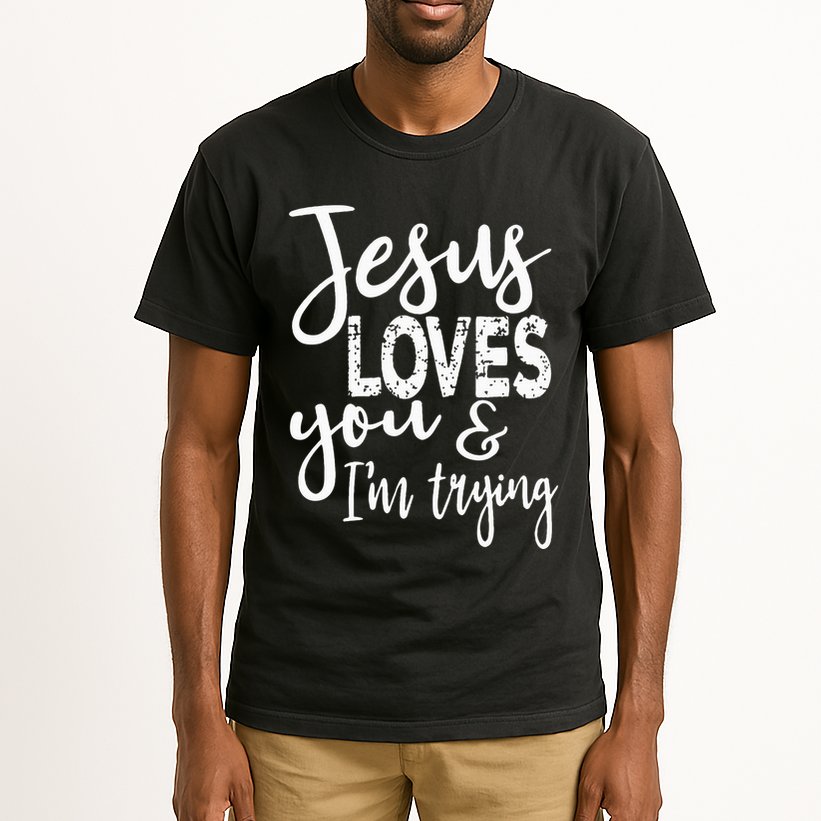 Jesus Loves You & IM Trying Tall T-Shirt