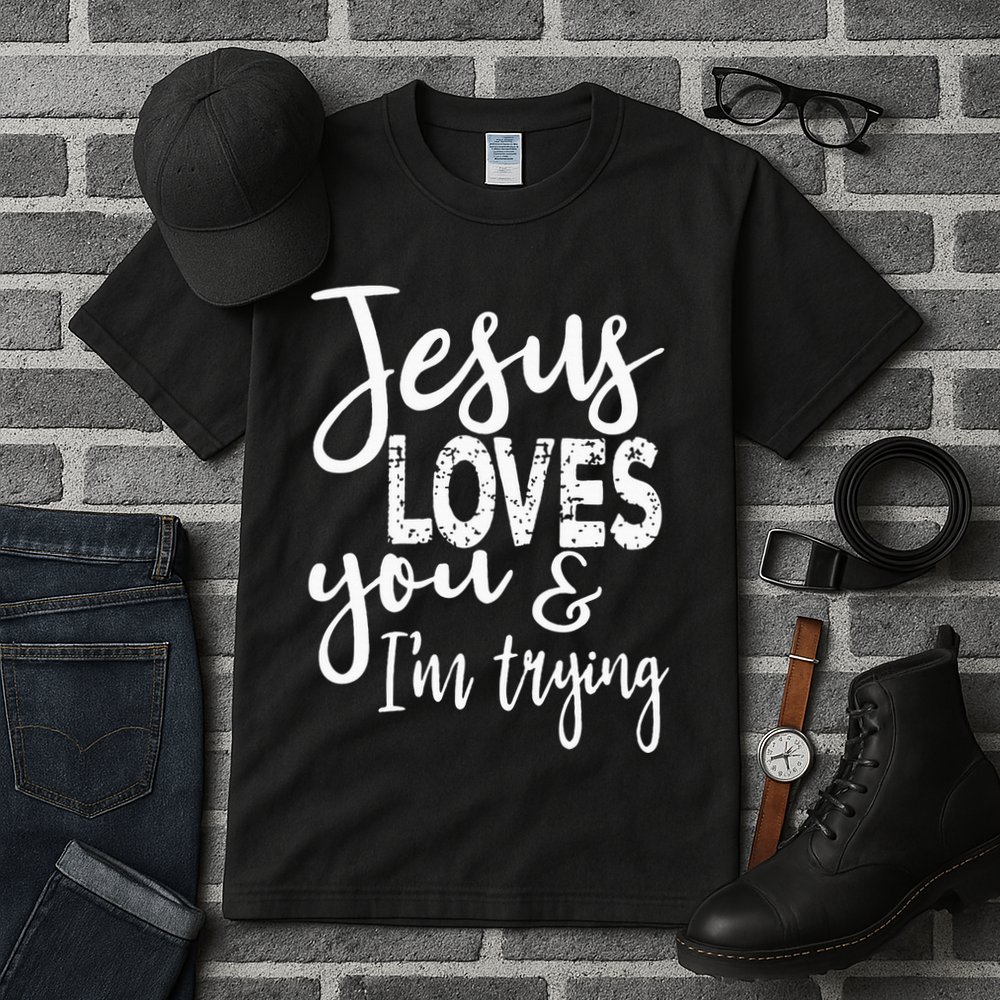 Jesus Loves You & IM Trying Tall T-Shirt