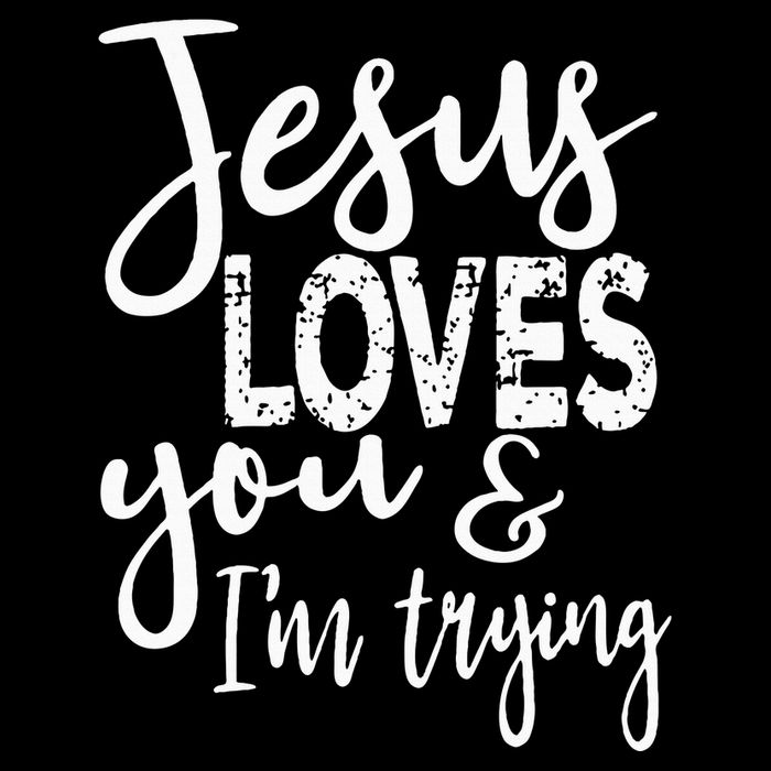 Jesus Loves You & IM Trying Flat Bill Trucker Hat