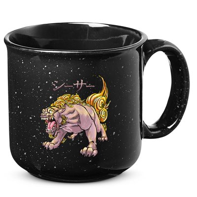 Japanese Liondog Yokaishisa Yokai With Kanji On Front 15oz Campfire Ceramic Mug