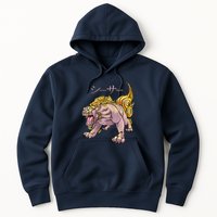Japanese Liondog Yokaishisa Yokai With Kanji On Front Hoodie