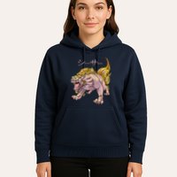 Japanese Liondog Yokaishisa Yokai With Kanji On Front Hoodie