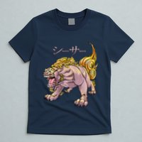 Japanese Liondog Yokaishisa Yokai With Kanji On Front T-Shirt