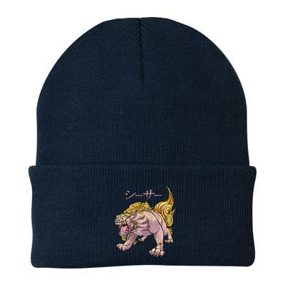 Japanese Liondog Yokaishisa Yokai With Kanji On Front Beanie