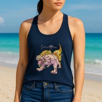 Japanese Liondog Yokaishisa Yokai With Kanji On Front Womens Tank Top