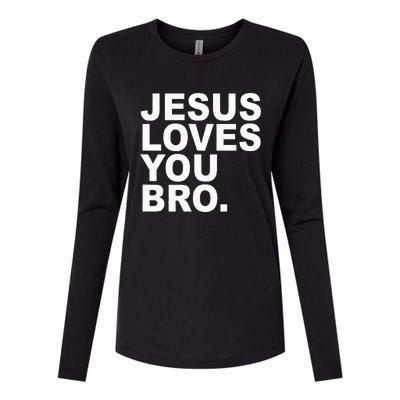 Jesus Loves You Bro. Christian Faith Womens Cotton Relaxed Long Sleeve T-Shirt