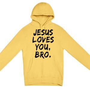 Jesus Loves You Bro Christian Believer Faith God Religious Gift Premium Pullover Hoodie