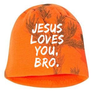 Jesus Loves You Bro Christian Believer Faith God Religious Gift Kati - Camo Knit Beanie