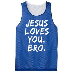 Jesus Loves You Bro Christian Believer Faith God Religious Gift Mesh Reversible Basketball Jersey Tank